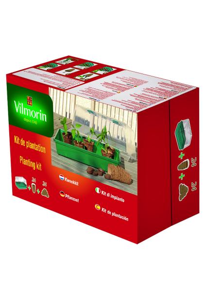 Accessoires pour semer - Kit de Plantation - 24 godets et 24 pastilles - face recto